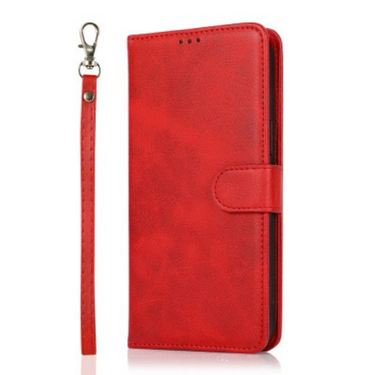 iPhone 7 Plus Compatible Case Cover With Magnetic Split PU Leather Flip Wallet - Red